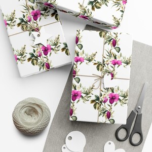Elegante carta da regalo floreale - Carta da regalo botanica vintage con fiori rosa - Carta da regalo con fiori rosa e bianchi per tutte le occasioni"
