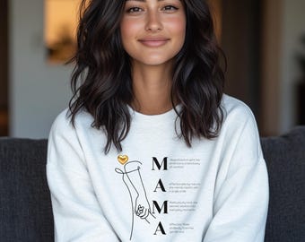 MAMA-sweater - Moederdagcadeau voor moeder, gezellige moedertrui, mama ronde hals, moederschapskleding, cadeau voor nieuwe moeders, outfit schattige moeder
