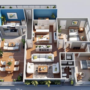 3D-plattegrond, 3D-plattegrond, 2D-plan omzetten in 3D-plan, 2D-plan maken op basis van papiertekening, wijzigingen in 2D-plan, recreëren, interieurontwerp