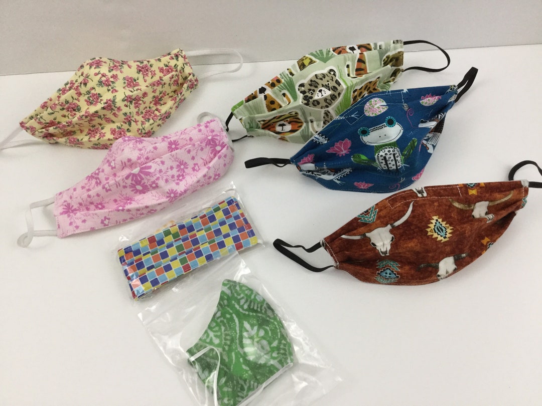 Face Mask Pleated With Interfacing Filter Nose Wire and Soft Etsy