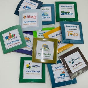 Special Convention 2025 gifts for delegates .  Colorful sets of 15 cards about 3&quot;x3&quot;  Choose your location and enjoy your convention!