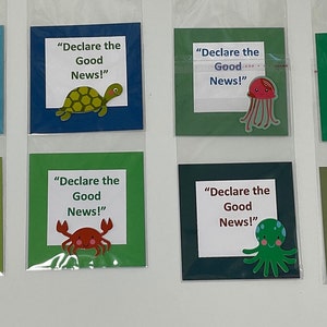 Declare the Good News 2024 convention 3"x3" colorful cards,  gifts for children and friends.  assorted sets of 15.