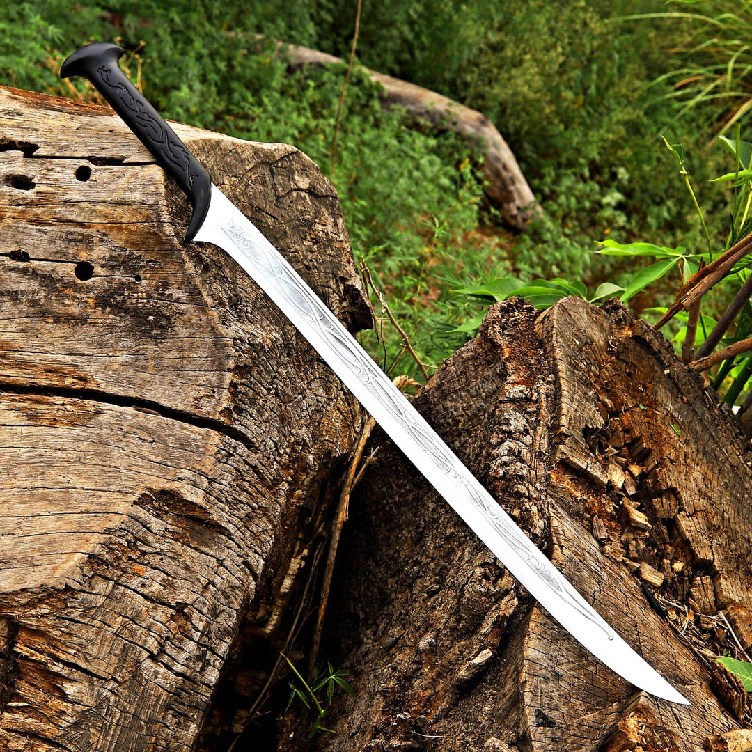 Hand-forged Medieval Longsword | Hand-forged Fantasy Sword With Leather ...