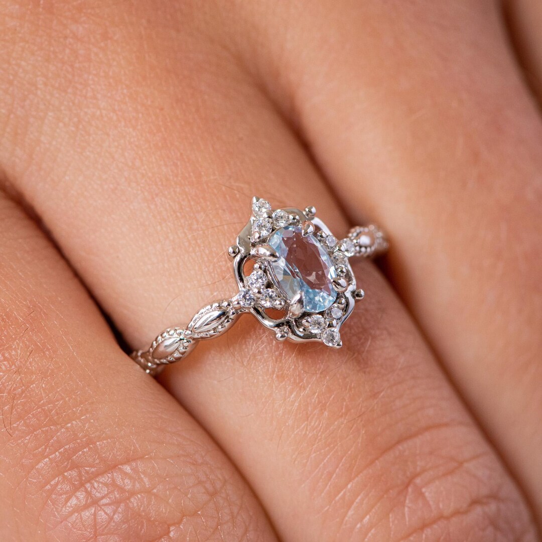 Vintage Blue Crystal Ring