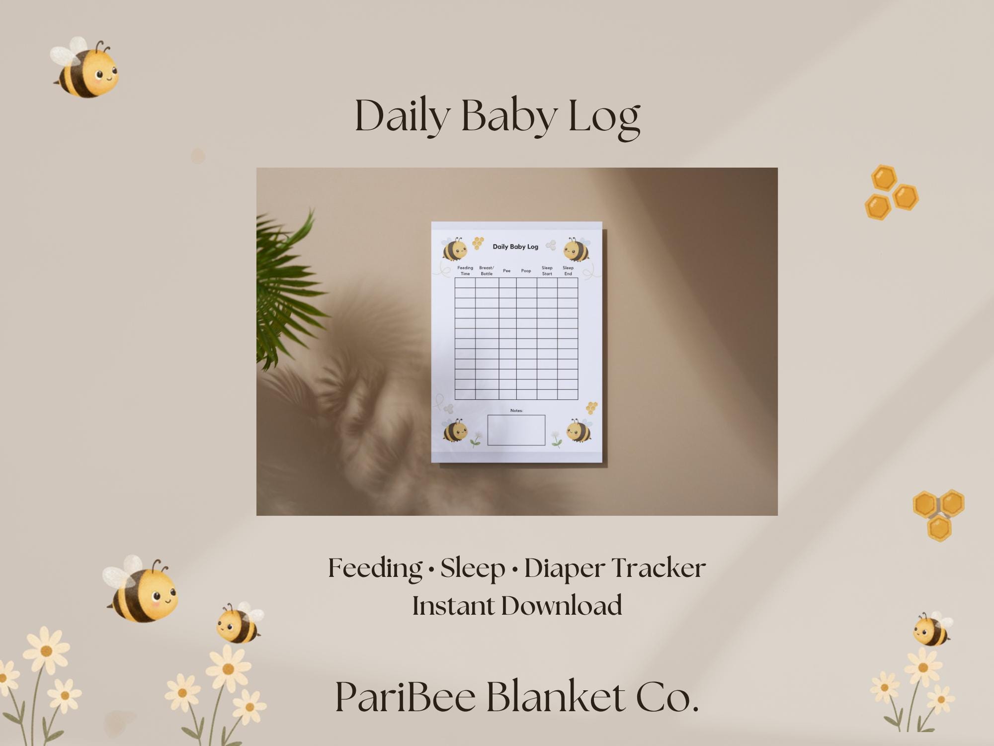 Newborn Daily Log Printable | Baby Feeding Sleep Diaper Tracker (PDF ...