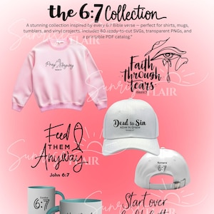 6:7 Bibelvers SVG-paket – 80 kristna designer (PDF-katalog)
