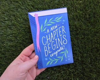 Bookish Greeting Card - Handmade Stationery (4x6" blank inside)