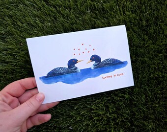 Loons Greeting Card - Handmade Stationery (4x6" blank inside)