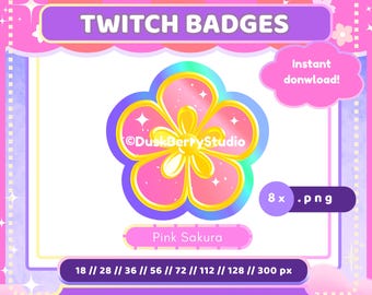 Pink Sakura Twitch Icon: Channel Points Badge (Digital Download)