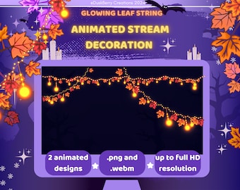 Glowing Leaf String - Animated Stream Decoration