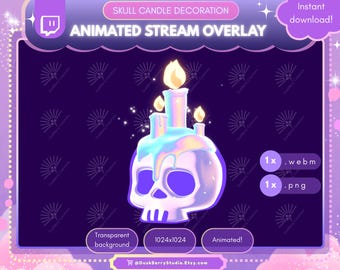 Rainbow Skull Candle - Animated Stream Decoration