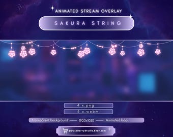 Animated Stream Loop Overlay: Cherry Blossom decoration for Twitch (WEBM/PNG Digital Download)