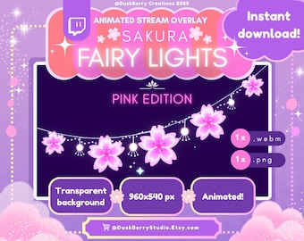 Sakura Blüten Lichterkette, Pink Sparkle Animierte Dekoration