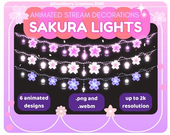 Animierte Sakura Kirschblüten Pastell Lichterkette