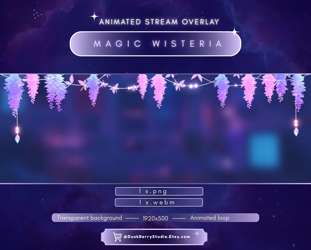 Animated Stream Loop Overlay: Magic Wisteria for Twitch (WEBM/PNG ...