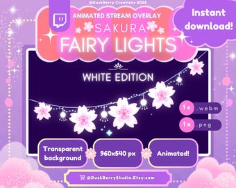 Sakura Blüten Lichterkette, White Sparkle Animierte Dekoration