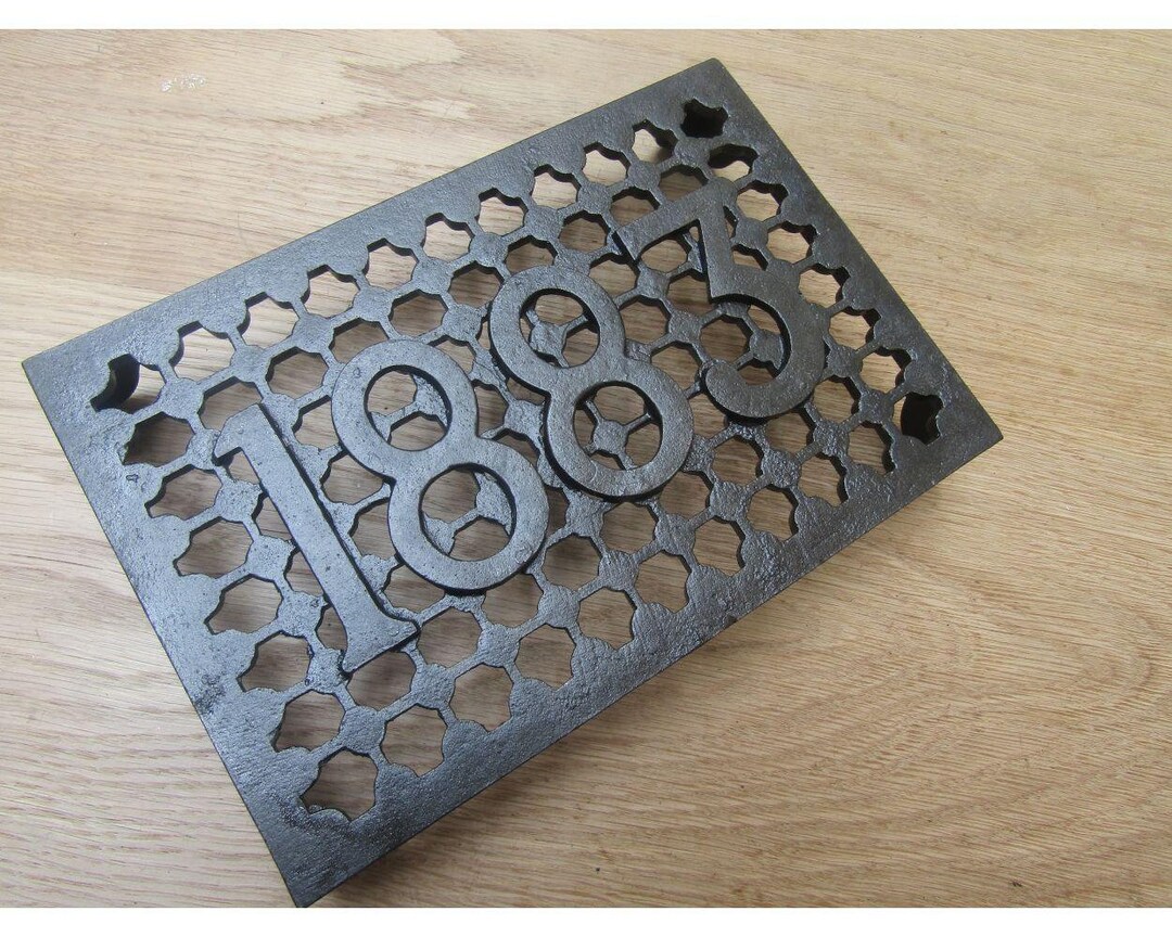 Rustic Iron BRICK Vent Cover Grill Repair Plate Cast Iron Old Style Air ...