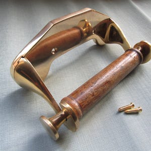 Porta rotolo di carta igienica rustico in OTTONE MASSICCIO vintage vittoriano retrò vecchio stile industriale porta rotolo di carta igienica per bagno in ottone NON LACCATO
