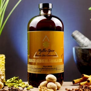 Organic Masala Chai Concentrate | Bold Chai Tea Blend with Assam, Ginger, Cinnamon, Cardamom, Cloves & Nutmeg | Handcrafted Small Batch Brew