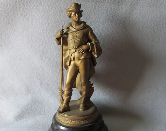 Antique c1880s Sculpture of a European Hunter or Soldier