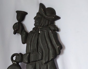 Vintage Plaque of a Town Crier, Gentleman with Lantern