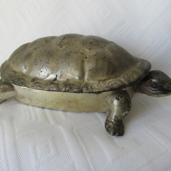 Vintage Turtle Box, Occupied Japan Circa 1940s, Desk or Vanity Accessory