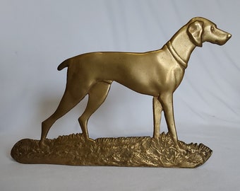 Antique Brass Dog, Pointer, Setter Decoration, Figurine