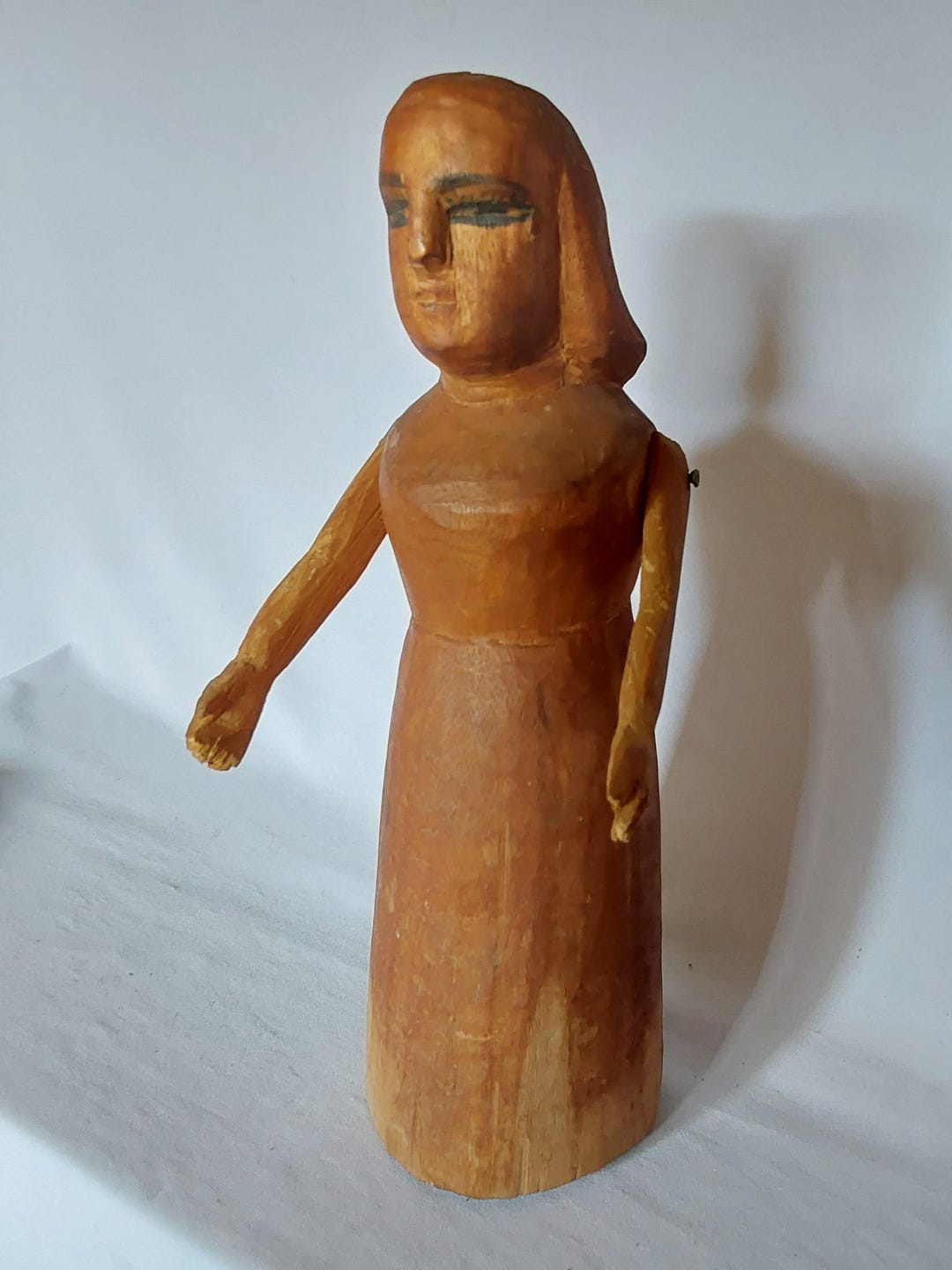 Primitive Hand Carved Wood Folk Art Lady Sculpture, Toy, Doll - Etsy