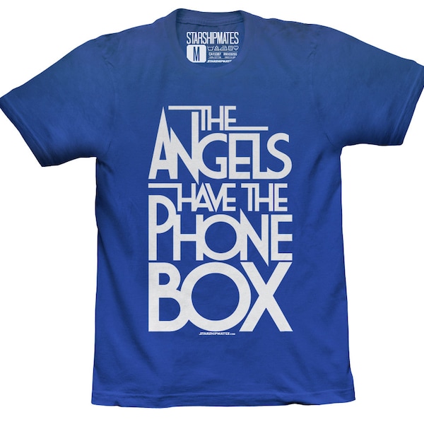 The Angels Have The Phone Box T-shirt White/Royal Blue Size Large