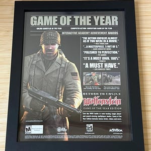 Return to Castle Wolfenstein | Original Magazine Print Ad | id Software | Retro Games | Wall Decor | Framed | Vintage Gaming PC | 90s Promo