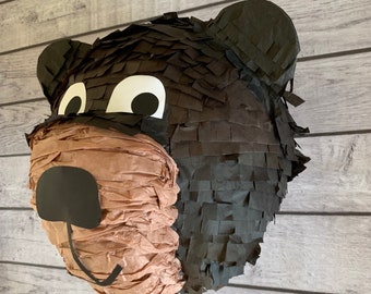 Bear Piñata, black bear piñata, woodland themed party, woods theme party, campfire party, boy birthday party, bear themed birthday