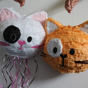 Cat Piñata, Kitty Piñata, Kitten Piñata, Cat Birthday Party, Purr-Fect Party decor, party game, Paw-ty game image 3