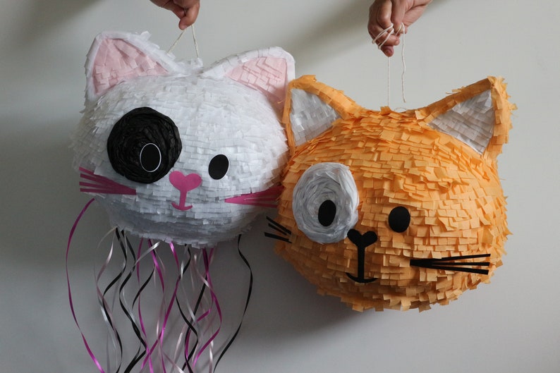 Cat Piñata, Kitty Piñata, Kitten Piñata, Cat Birthday Party, Purr-Fect Party decor, party game, Paw-ty game image 3