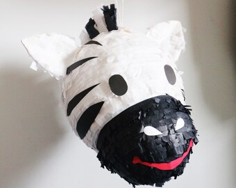 Zebra Pinata, Animal Pinata, safari pinata, zoo pinata, safari birthday decoration, zebra party decoration