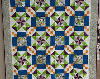 I Love Frogs, Twin Size, Finished Quilt, Measures At 78" x 94"