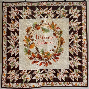 Welcome Autumn, Finished Wall Hanging/Small Quilt, Measures At 39" x 39"