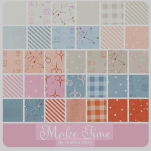Moda, Make Time, Quilting Themed Fabric Jelly Roll