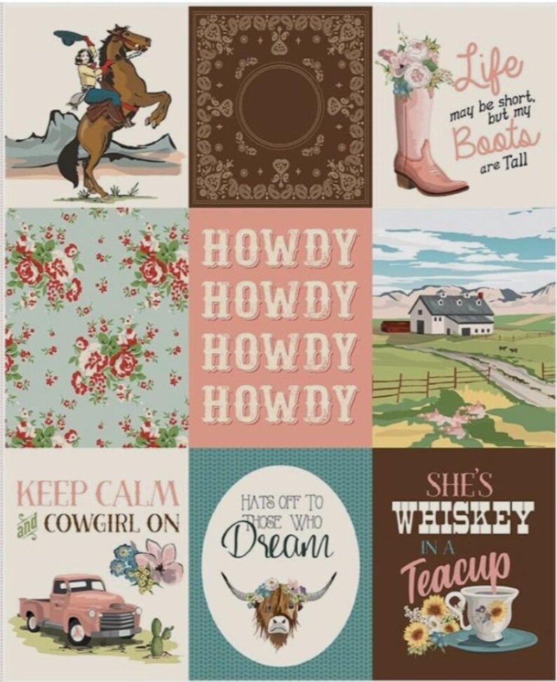 Riley Blake, Cowgirl on Panel Quilt Kit (64.5"x72.5") - Etsy