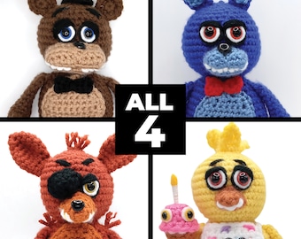 CROCHET PATTERN: Pizza Animatronic BUNDLE (All 4 Patterns)