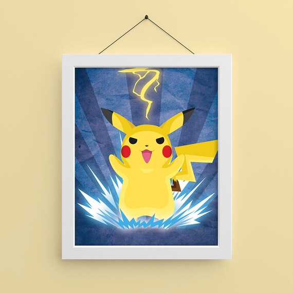 Pikachu 8x10 Print | Pokemon | Poster | Il_570xn