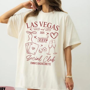 Custom Las Vegas Bachelorette Shirt Vegas Customized Social Club Bachelorette Party Shirt Casino Themed Cocktail Bach Shirt Bridesmaid Gifts