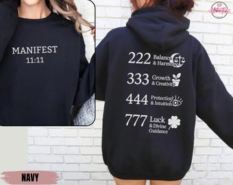 Angel Numbers Hoodie, 1111 Manifest Sweatshirt, Spiritual Numerology Sweatshirt Gift, Manifesting Sweater, Celestial Sweatshirt Manifesting