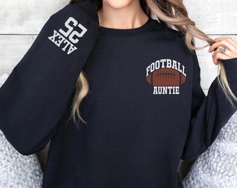 Custom Football Auntie Sweatshirt, Custom Football Sweatshirt, Sports Aunt Sweater, Football Aunt Hoodie, Football Auntie Gift Sweatshirt