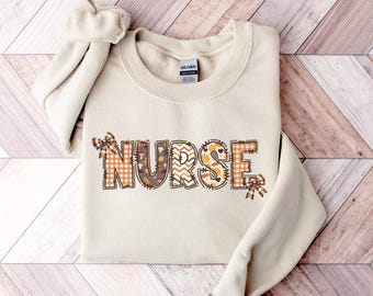 Thanksgiving Nurse Sweatshirt and Hoodie, Thankful Nurse Shirt, Fall Nurse Sweatshirt, Fall Season Nurse Hoodie, Gift for Nurse, Nurse Tee