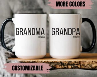 Pregnancy Announcement Grandparents Gift New Grandma Grandpa Gift Personalized Mug First Time Grandparent Christmas Gift from Baby 2025 2024