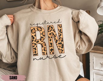 Sudadera de enfermera con estampado de leopardo, regalo de agradecimiento para enfermeras