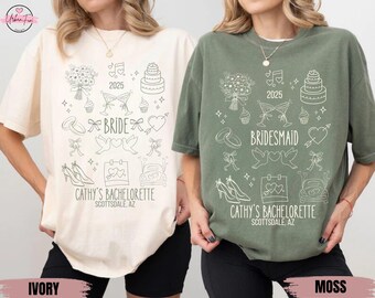 Bride Bridesmaid Shirt, Bridal Party Gift, Trendy Bachelorette Merch, Bachelorette Party Shirts, Custom Bachelorette Tees, Comfort Colors