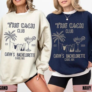 Custom Beach Bachelorette Sweatshirt, Club Bachelorette Party Gift, Coastal Bachelorette Bridesmaid Gifts, Personalized Cocktail Sweatshirt