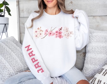 Japanisches Kirschblüten-Sweatshirt, Sakura-Sweatshirt, japanische Streetwear, Japan-Reise-Pullover, japanischer Liebhabergeschenk, Tokyo-Stil