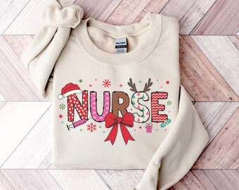 Sudadera navideña de enfermera, suéter navideño de enfermería, sudadera con capucha navideña de vida de enfermera, suéter navideño de enfermera escolar, regalo navideño de enfermera